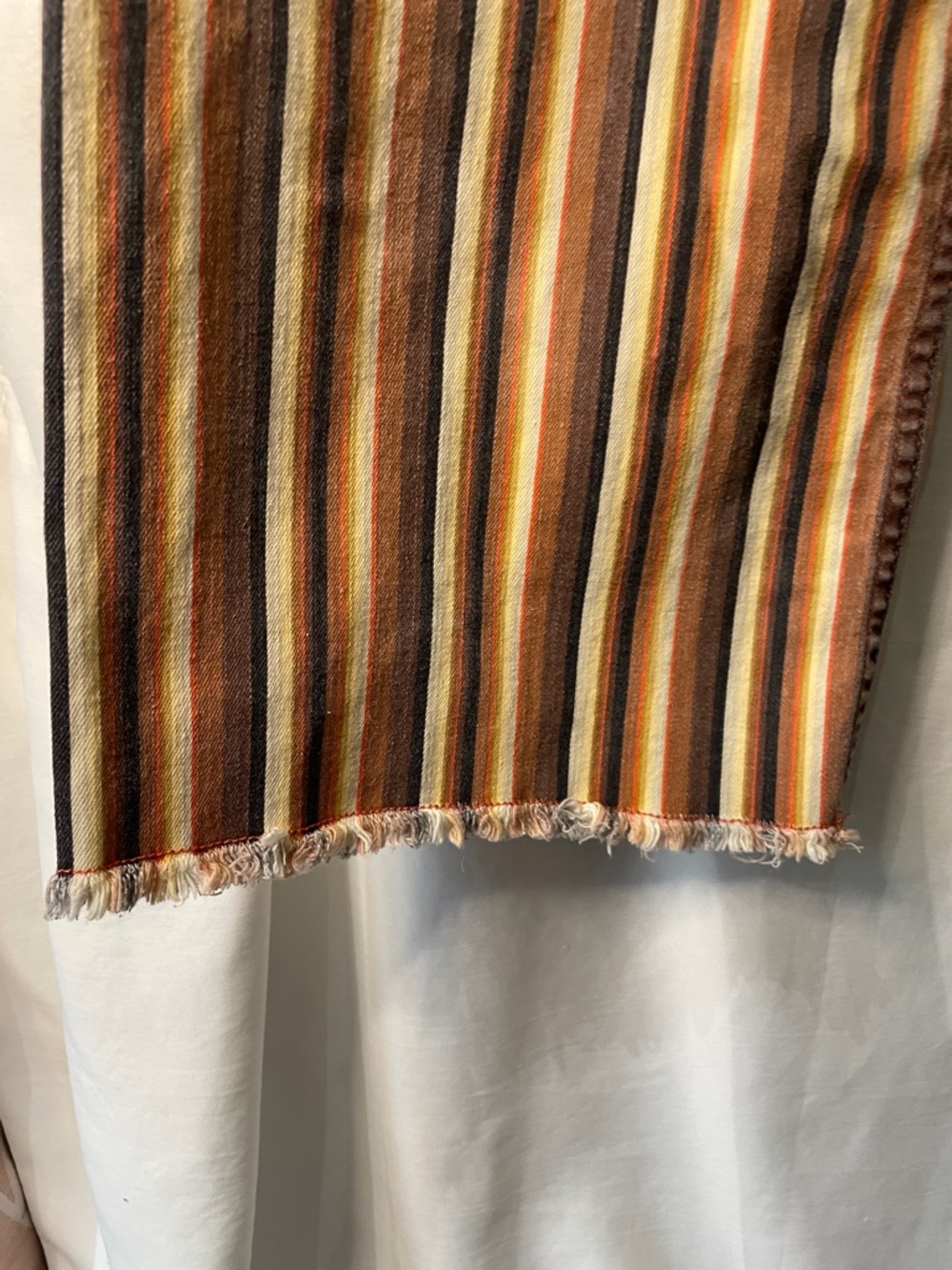 Billabong Vertical Striped Wide-Leg Chinos in Brown and Yellow - Picture 3 of 12